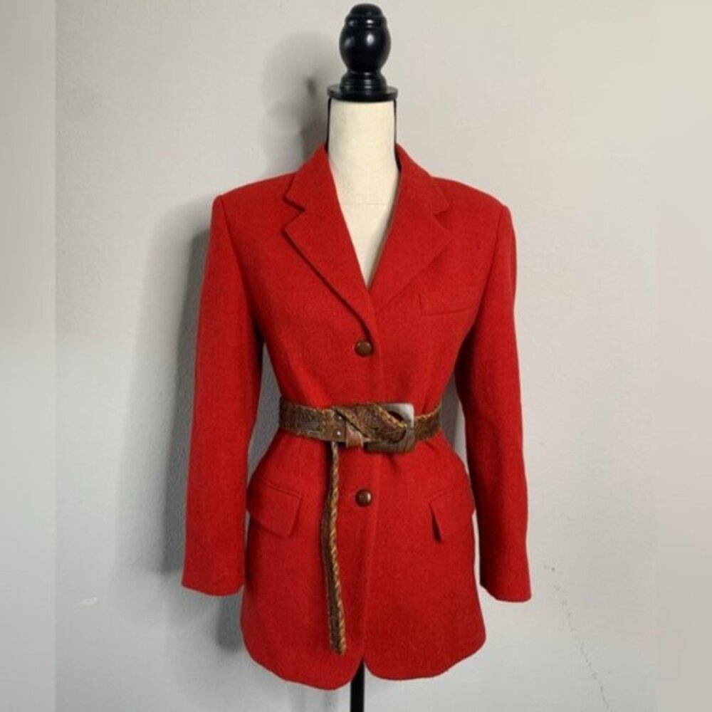 Valentini Red Wool Vintage Single Breasted Blazer - Picture 6 of 15